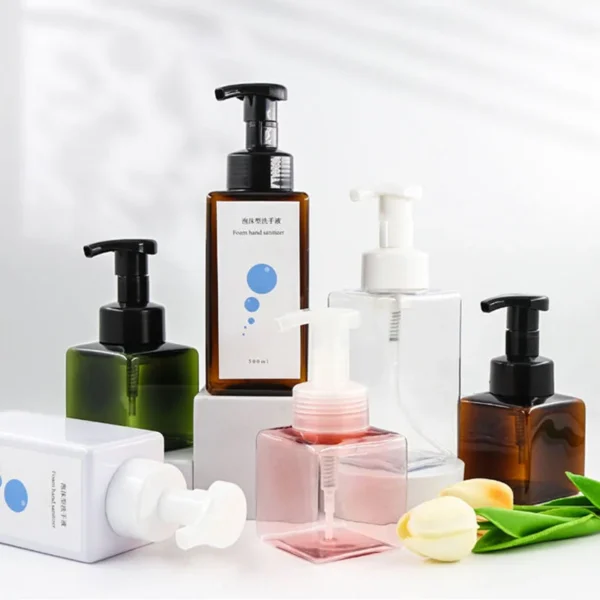 500ml amber pump foaming soap bottle
