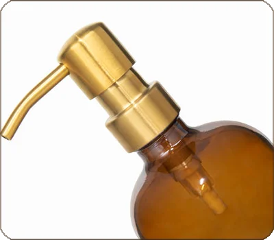 amber Boston round glass foam pump bottle