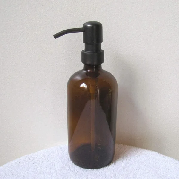 amber glass foaming soap dispenser