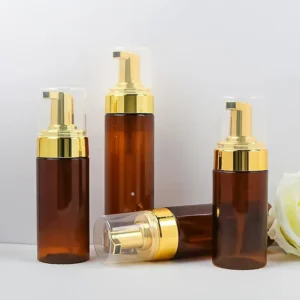 amber PET plastic foam pump bottles