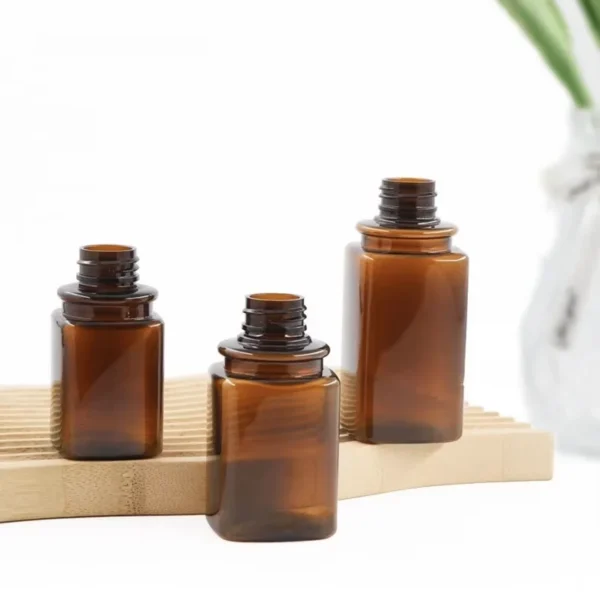 amber PET plastic lotion pump bottle