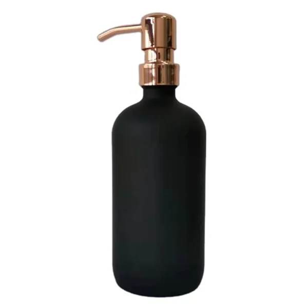 black glass foaming hand soap dispenser