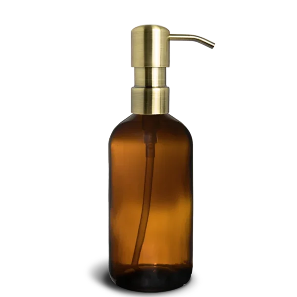 brown glass foam soap dispenser
