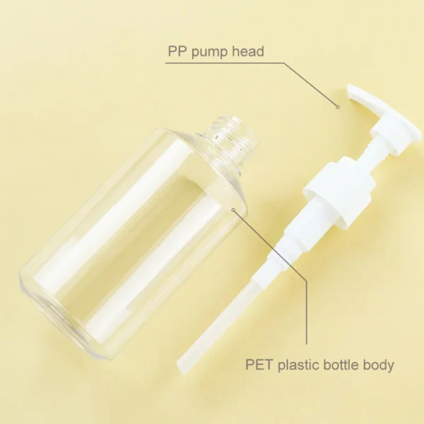 clear PET plastic shower gel pump bottle