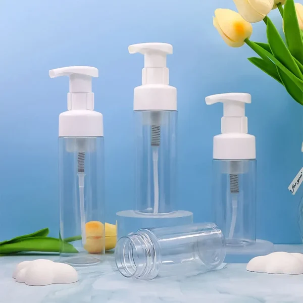 clear PET plastic travel hand soap dispenser