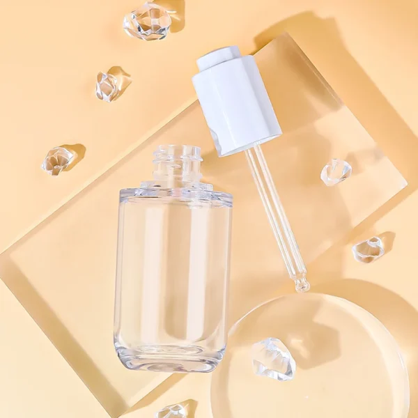 clear PETG plastic dropper serum bottle