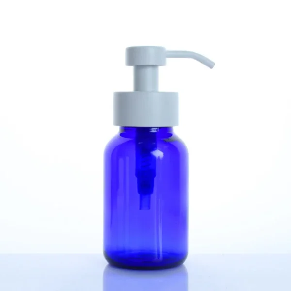 cobalt blue glass soap dispenser bottle