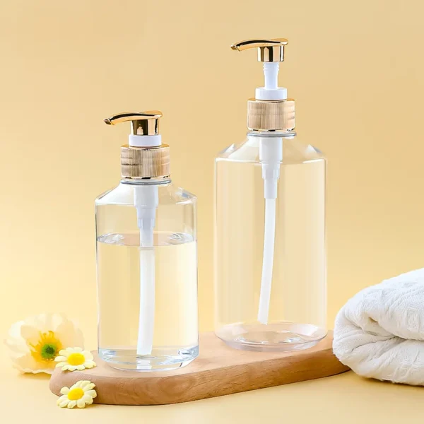 empty plastic body wash pump bottle