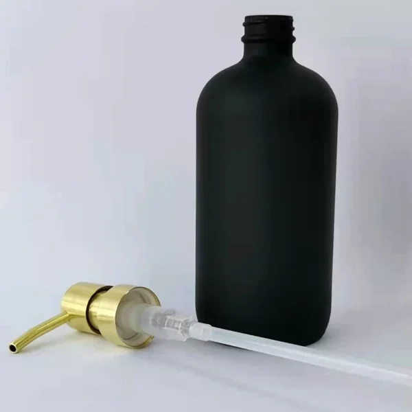 glass foaming soap dispenser with metal pump