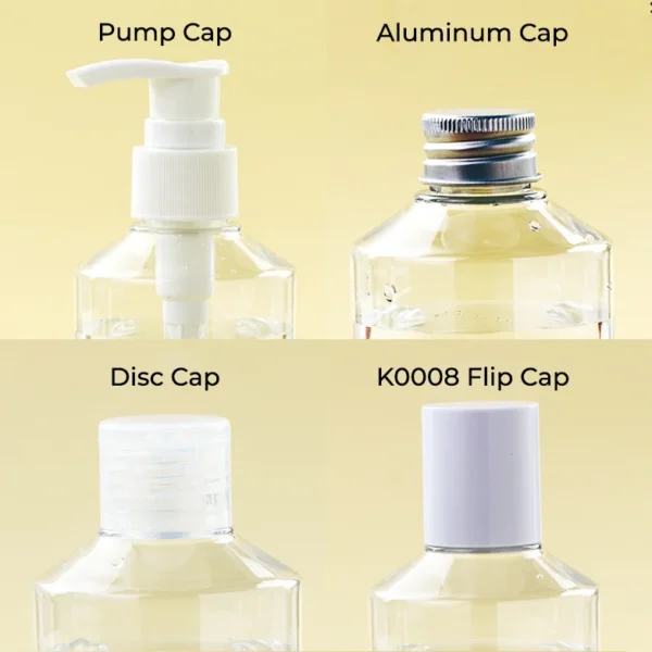 multiple caps for shower gel bottle