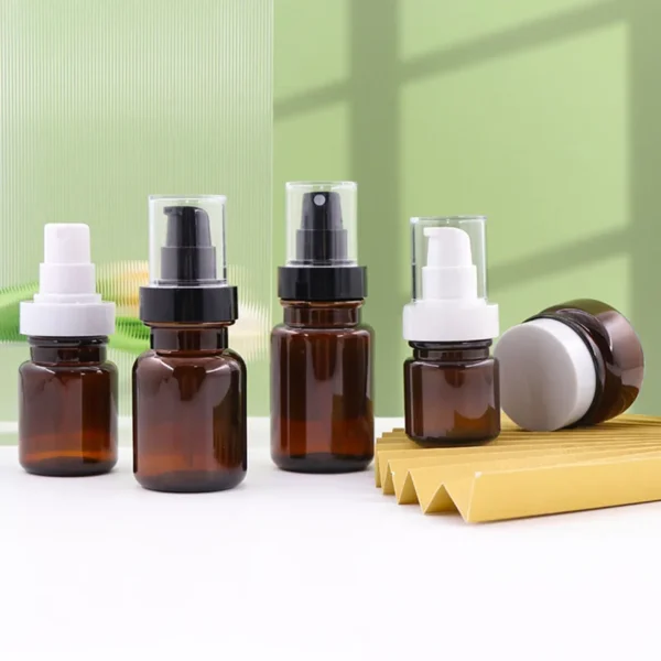 plastic amber spray pump bottle