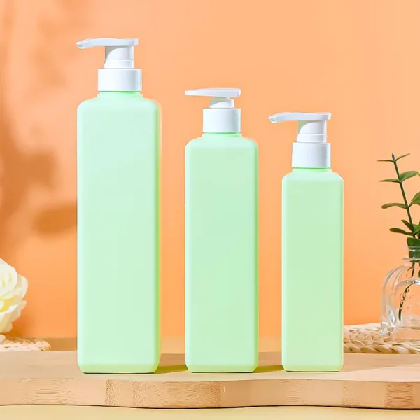 square green shampoo pump dispenser