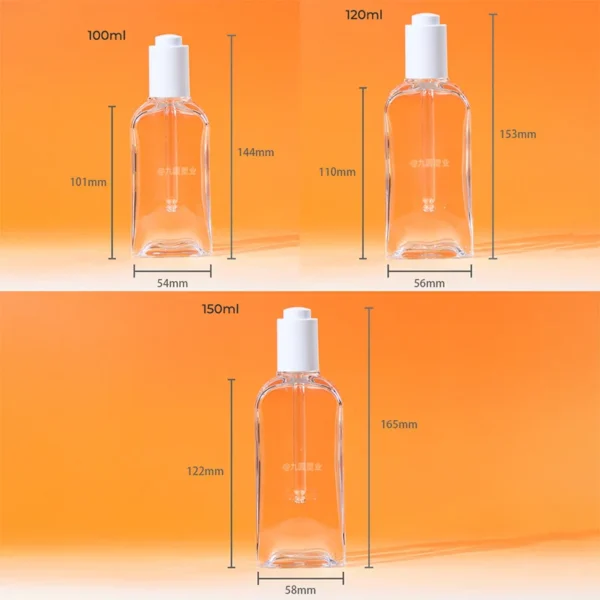 Flat Square PETG Plastic Facial Toner Essential Oil Dropper Bottle - Image 7