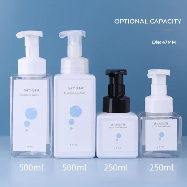 square travel foam pump bottle