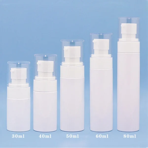 white PET plastic lotion pump bottles