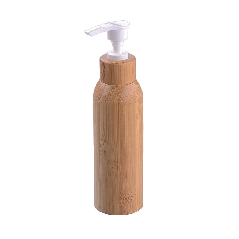4 oz bamboo plastic lotion bottle