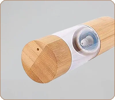 anti-slip bamboo vacuum pump bottle