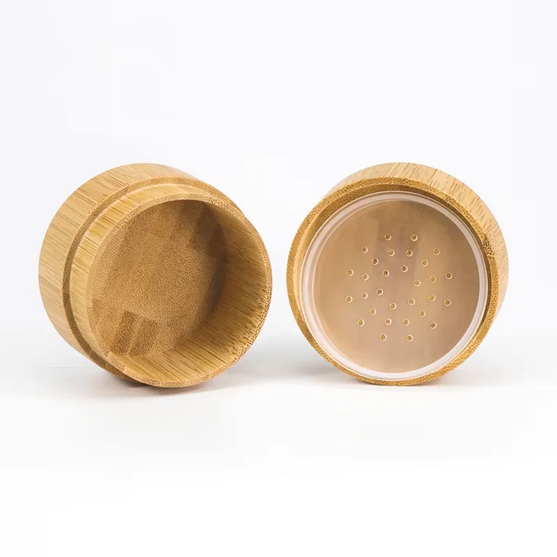 bamboo face powder container