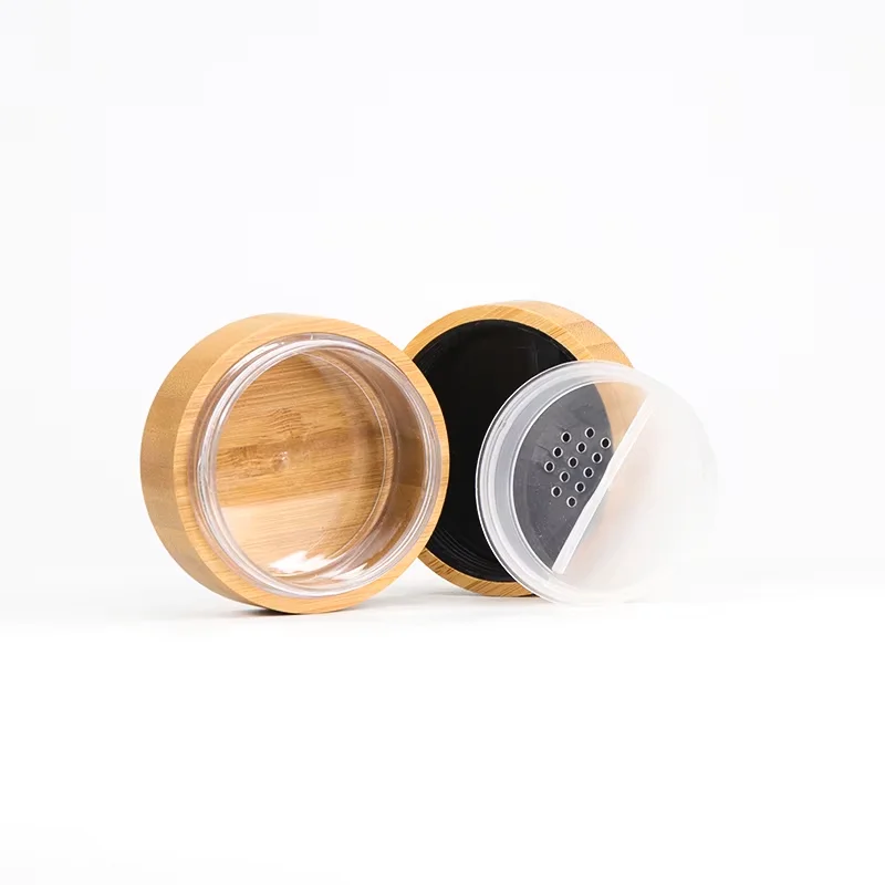 bamboo makeup powder container