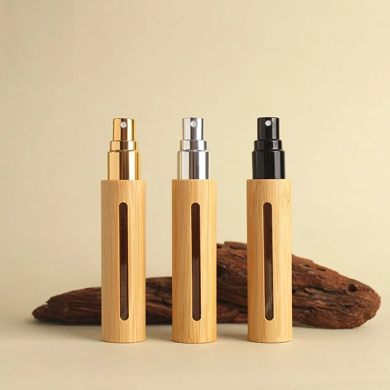 bamboo perfume bottle with pump spray
