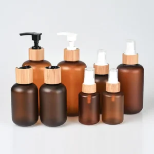 bamboo plastic pump bottles
