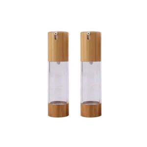 bamboo vacuum cosmetic travel container