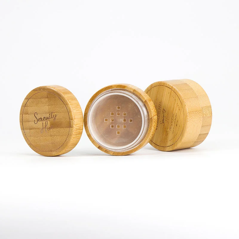 bamboo loose powder travel container