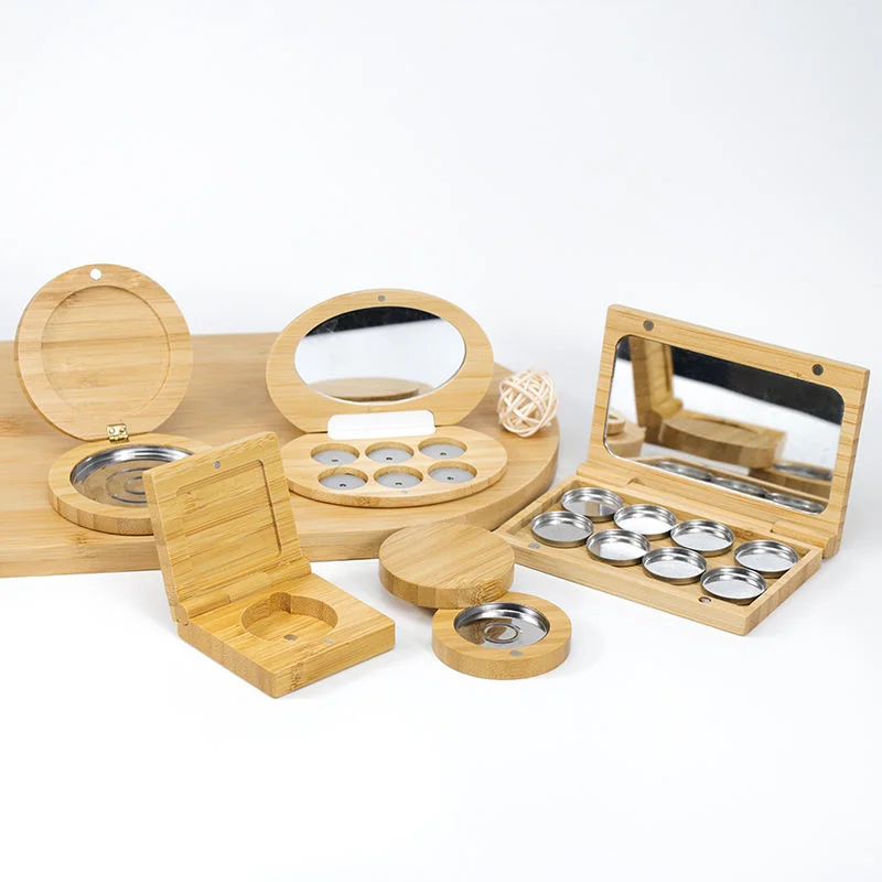 custom bamboo makeup powder cases