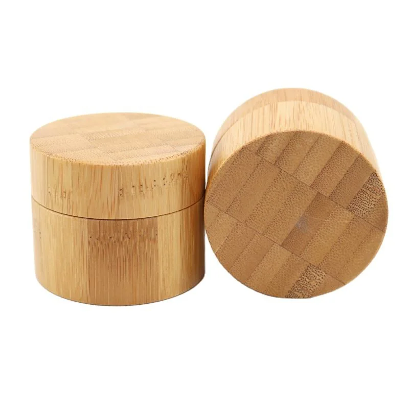 empty bamboo cosmetic containers