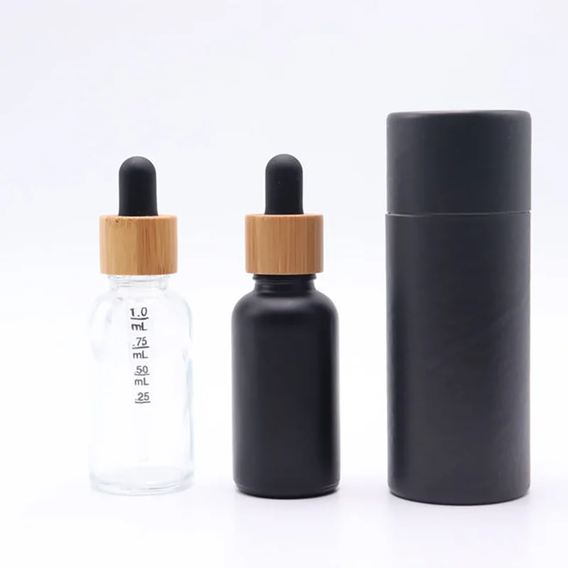 empty glass essential oil bottles