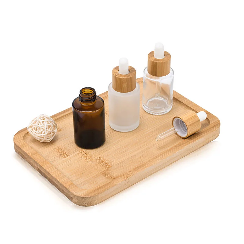 eye glass dropper containers with bamboo lids