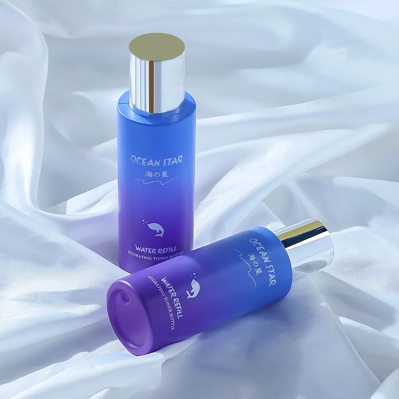 gradient blue toner pump bottle