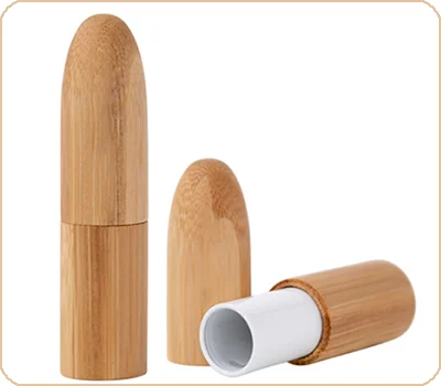 luxury empty bamboo lipstick tube
