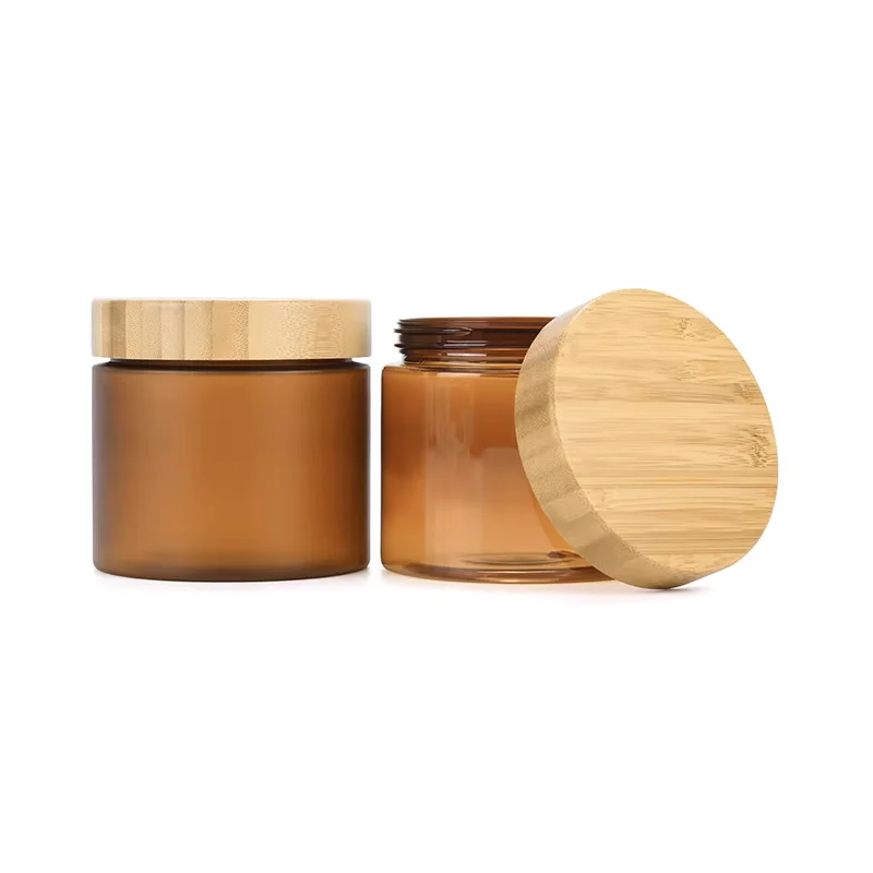 PET plastic bamboo cream jar
