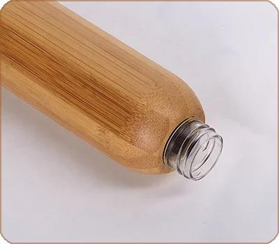 PET plastic screw top bamboo lotion bottle