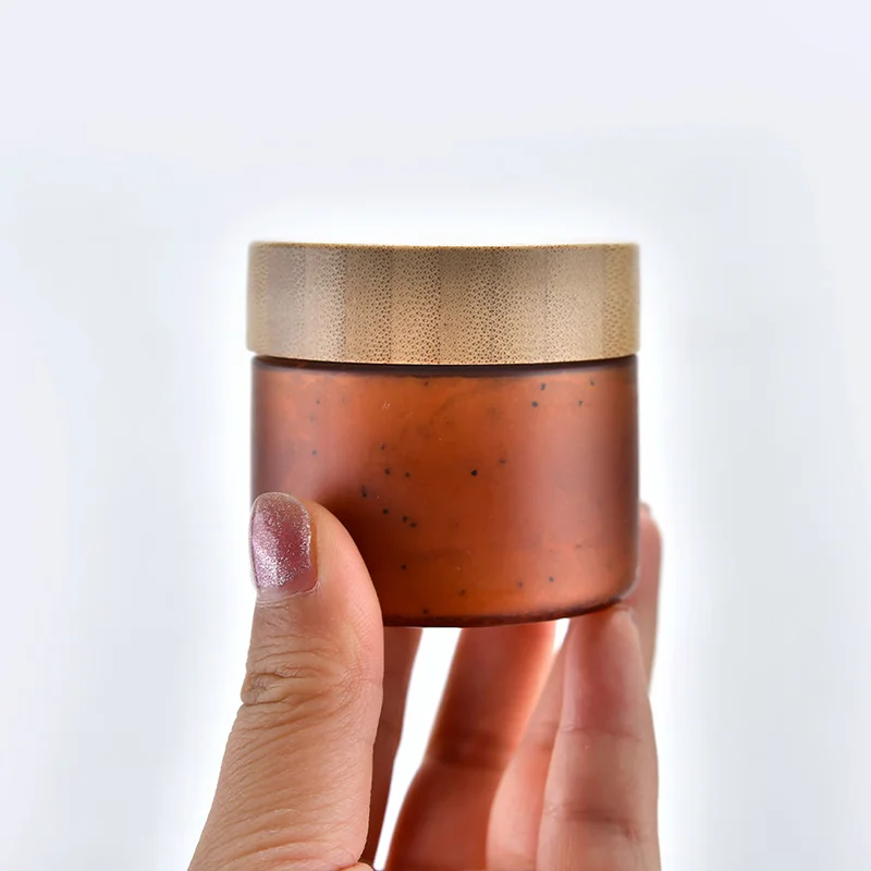 plastic bamboo cosmetic cream jar
