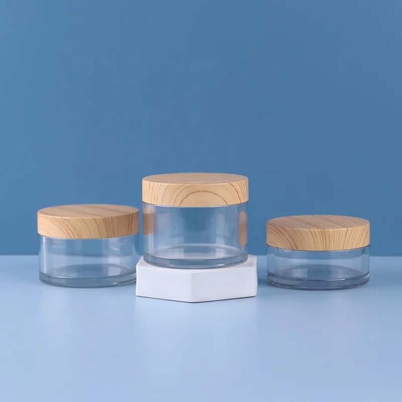 transparent PET plastic cosmetic jar