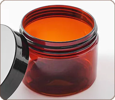 UV resistant amber plastic cosmetic jar