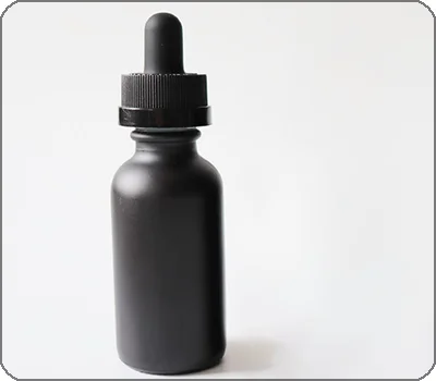 UV protective black glass dropper bottle