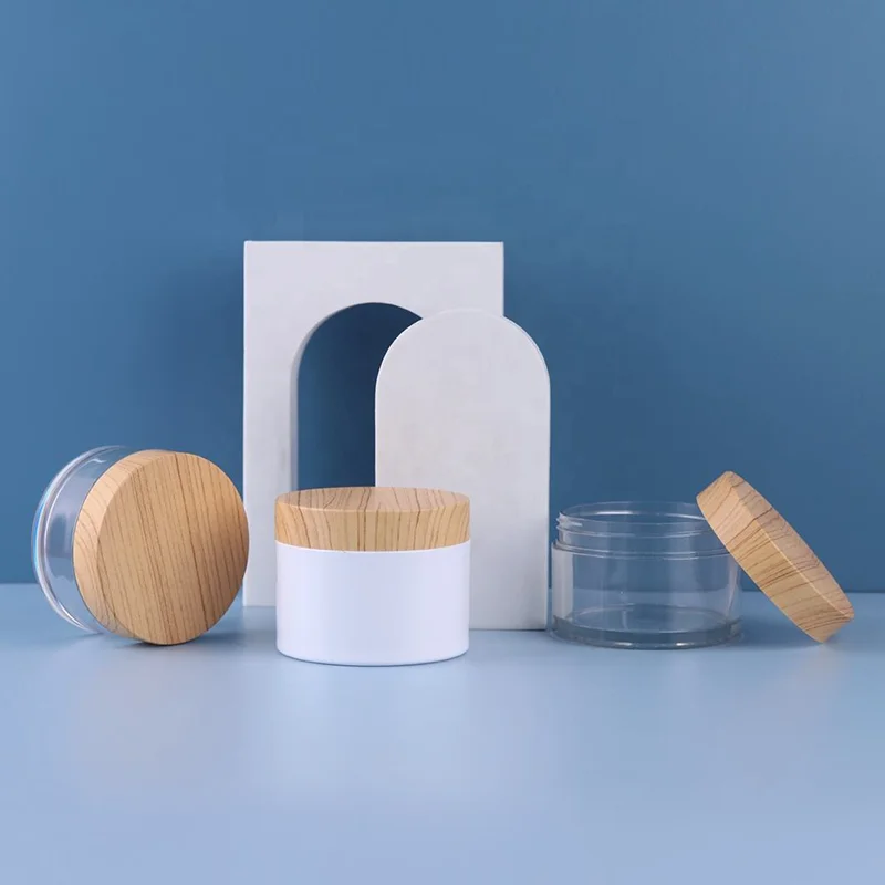 white clear plastic cosmetic jar bulk