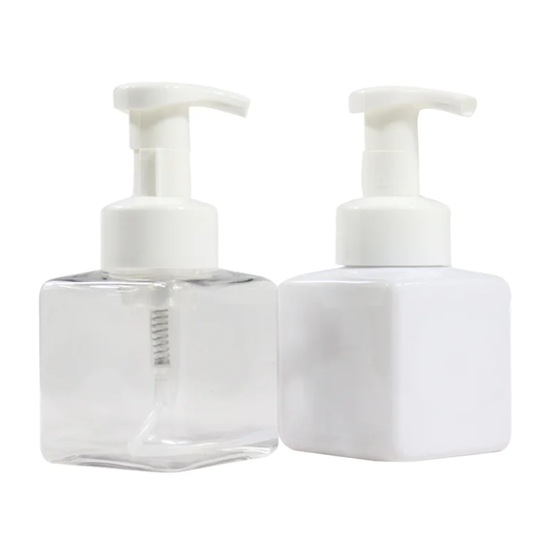 8 oz square PETG plastic foaming soap dispenser