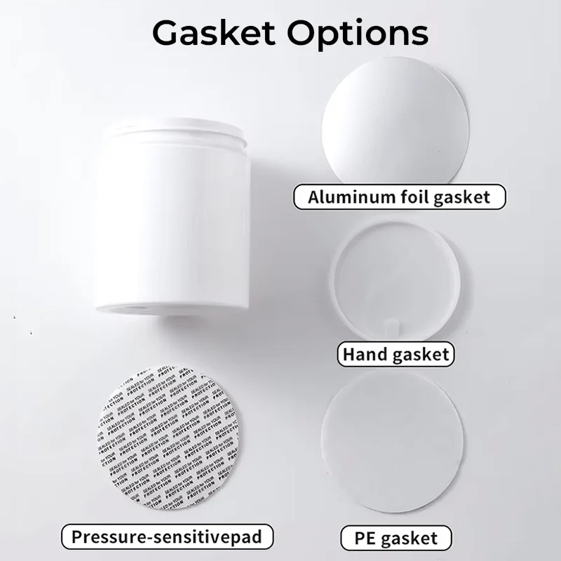 white plastic jar with foil liner