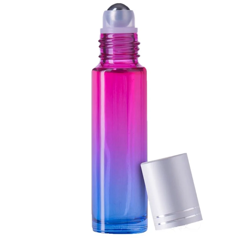 blue to pink gradient glass roller bottle