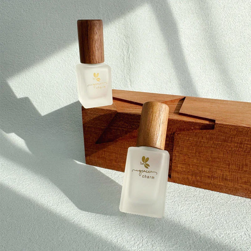 frosted glass roller perfume bottle