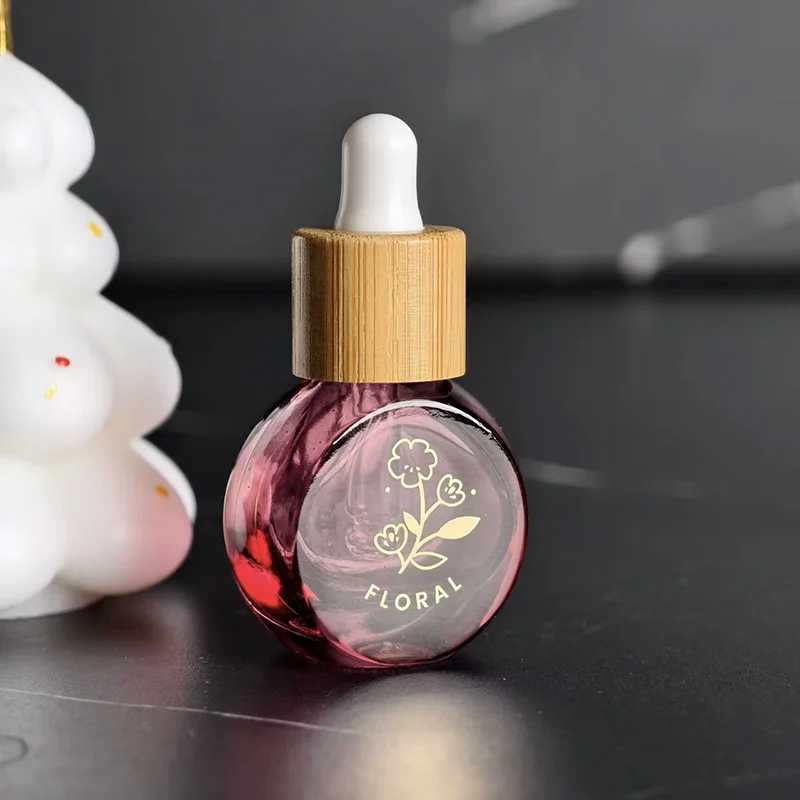 essential oil dropper bottle with bamboo lid