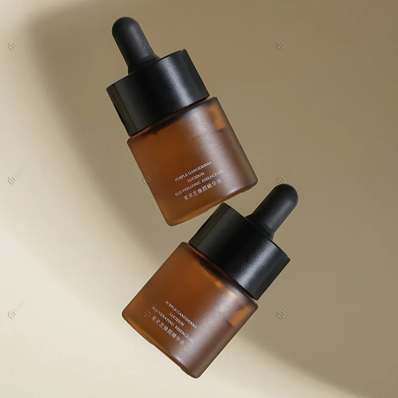 frosted glass 15ml serum bottle with dropper