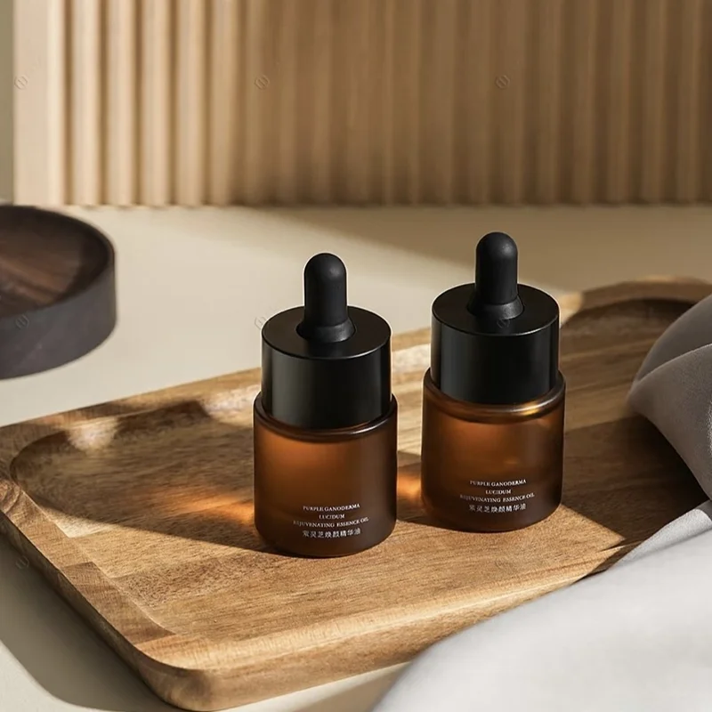 frosted glass serum bottle with dropper