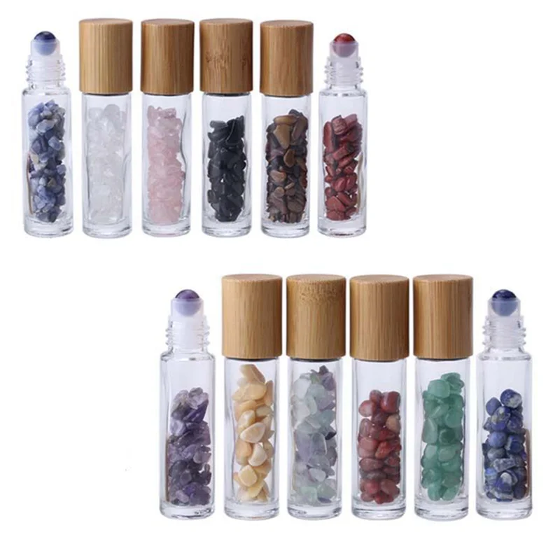 gemstone essential oil roller bottles