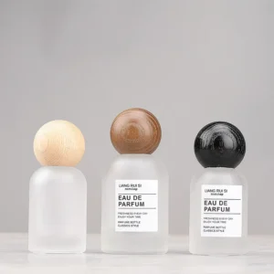 glass pray bottles with wood lids