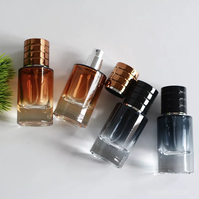 gradient blue amber glass atomiser perfume bottle